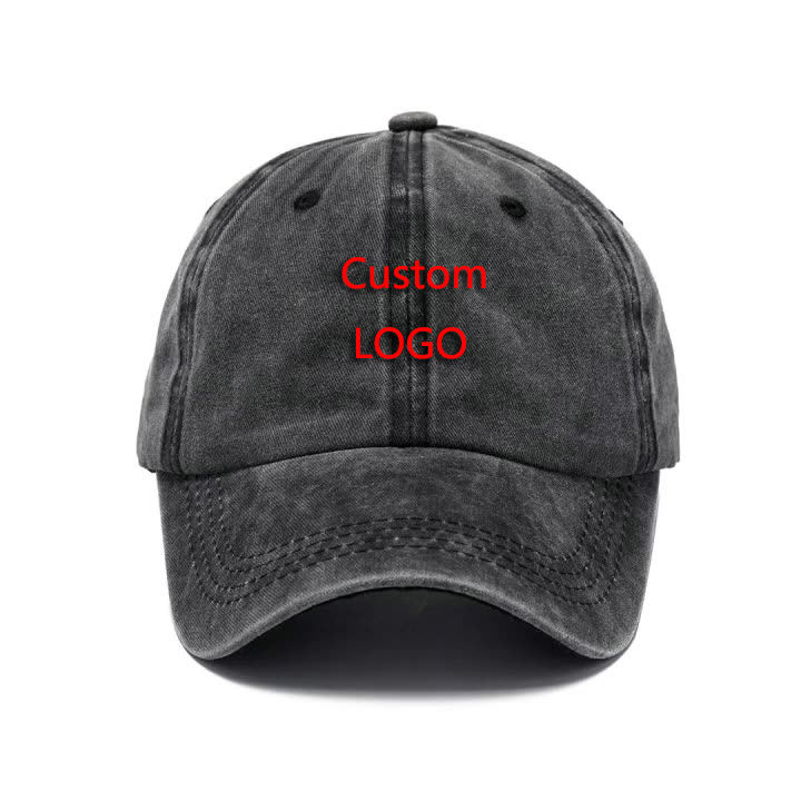 High Quality Washed Distressed Dad Hat Custom Embroidery Logo 6 Panel Dad Hat Vintage Sports Baseball Cap Trucker Cap Adjustable