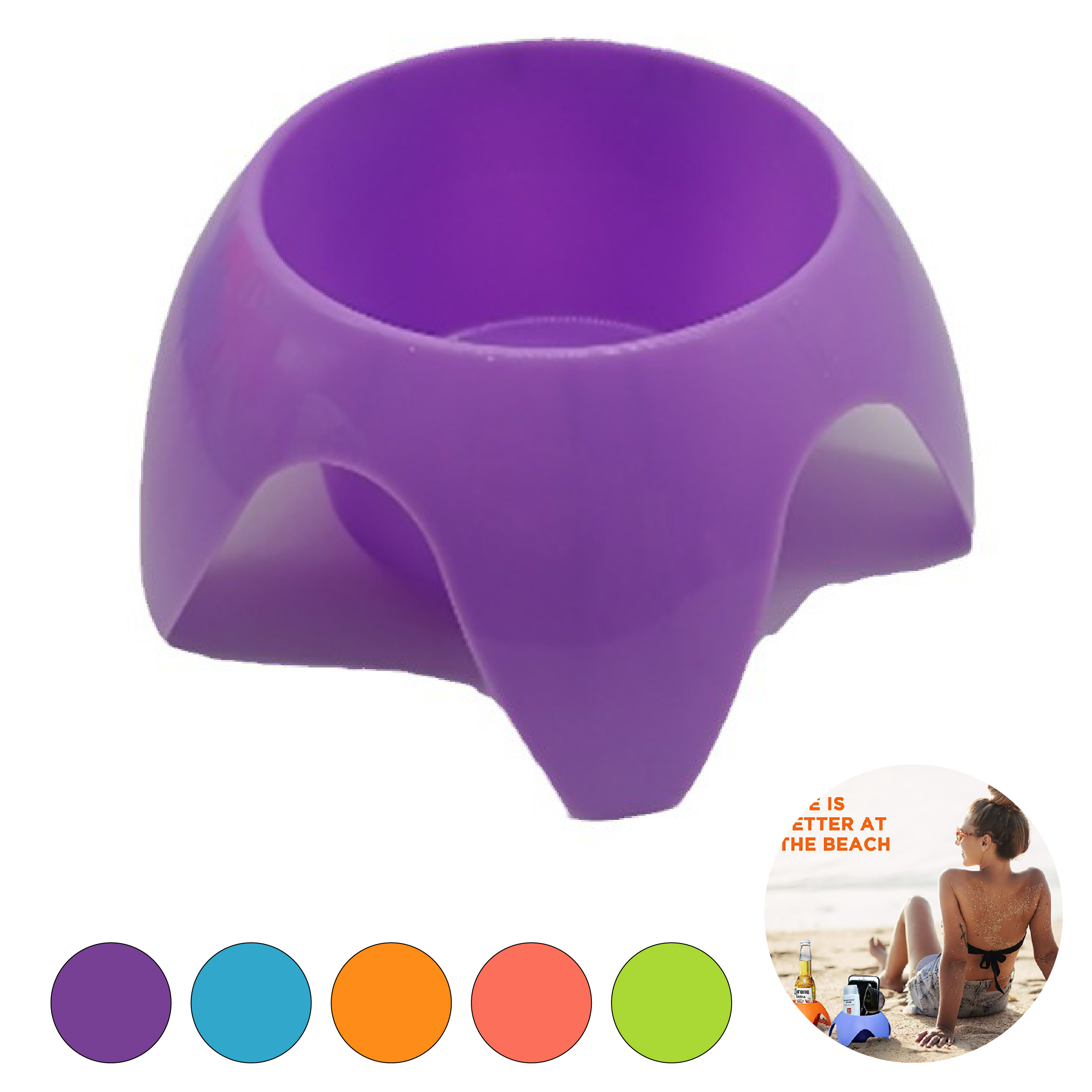 Foldable Outdoor Camping Beach Cup Holder for Secure Drinks