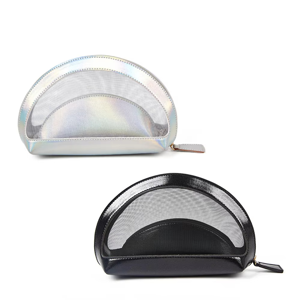 Holographic Mesh Makeup Bag for Travel and Daily Use 