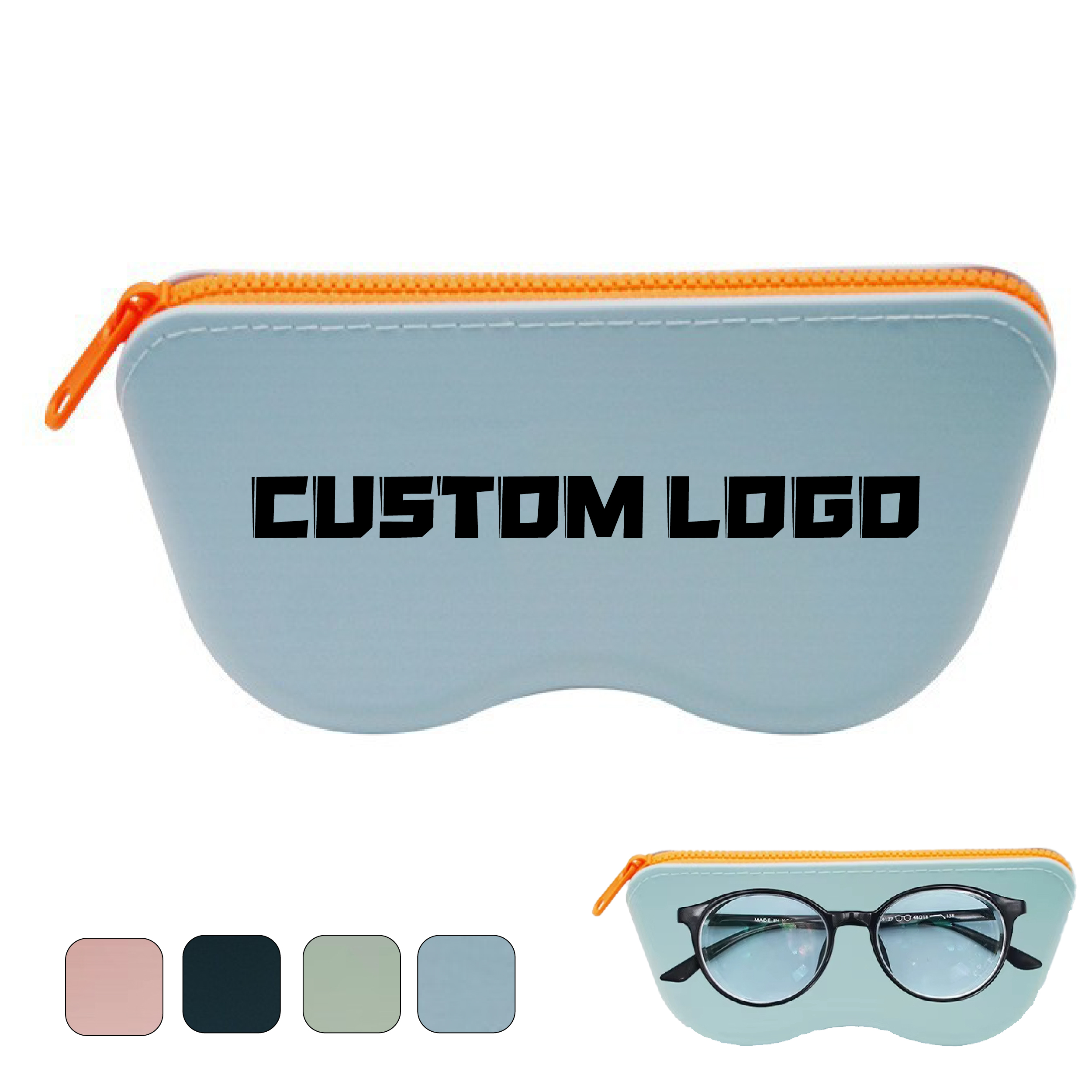 Durable Silicone Zippered Glasses Case for Travel Protection