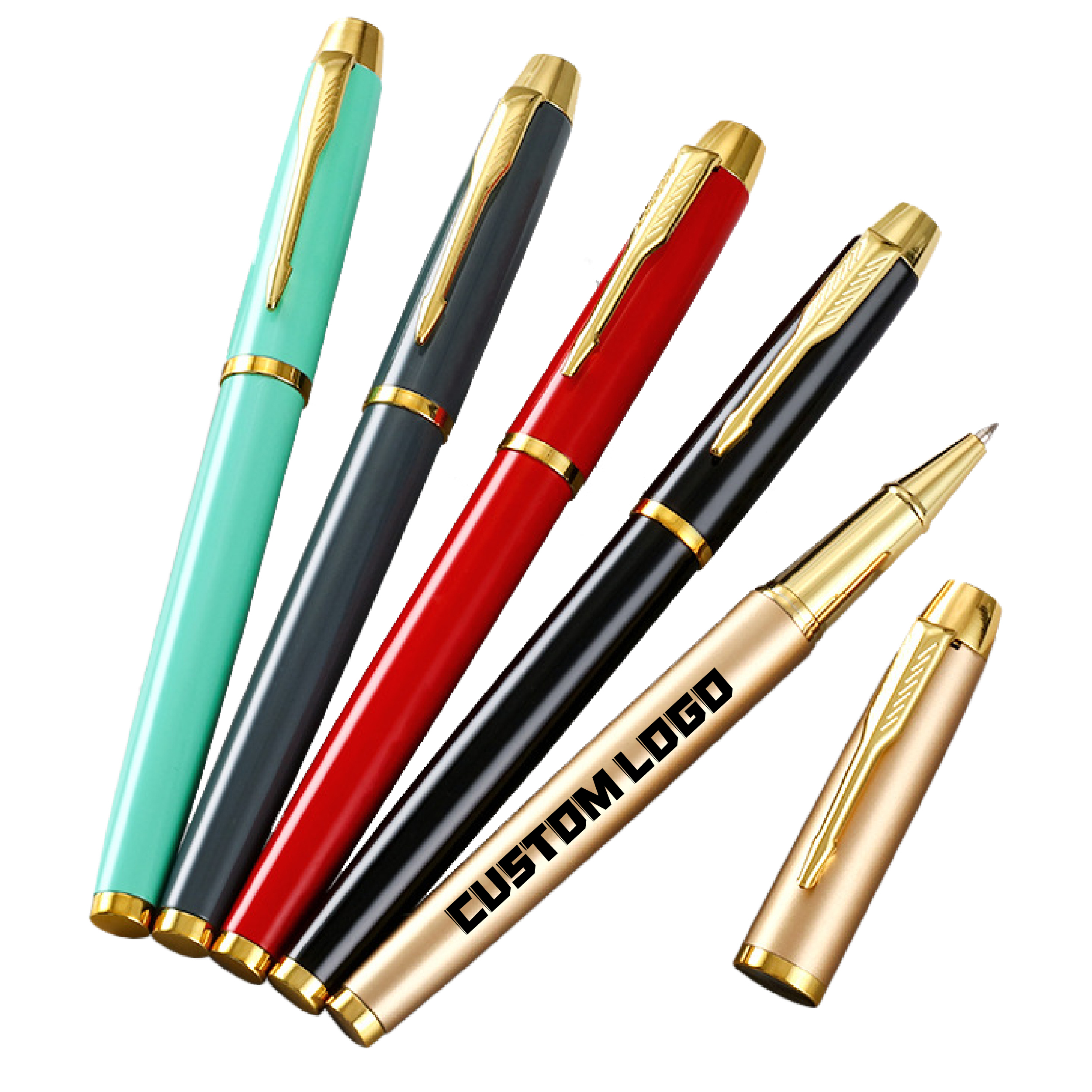 Elegant Gold Trim Metal Ballpoint Pen for Smooth Writing