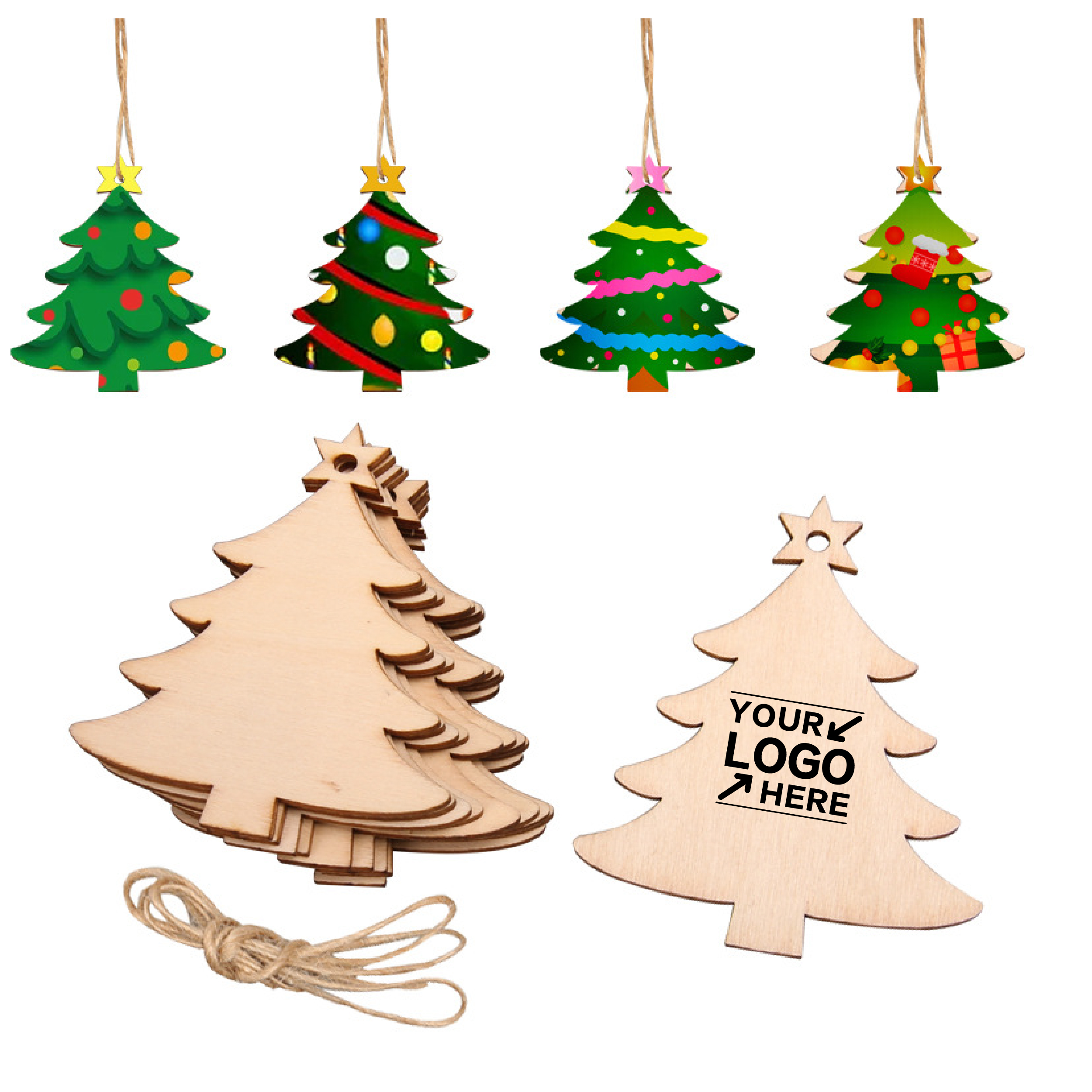 Wooden Christmas Tree Ornaments - Perfect for Crafting