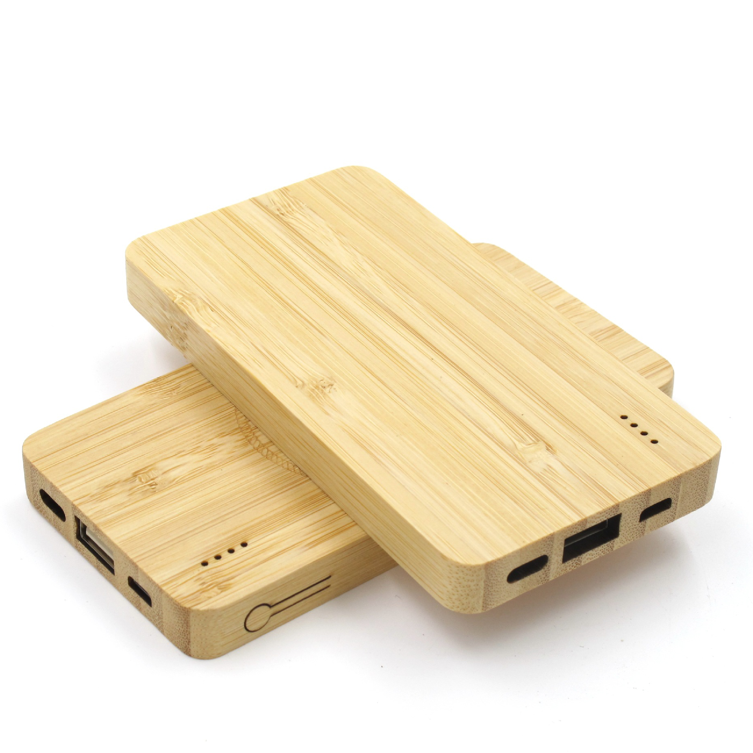 Eco-Friendly Bamboo Power Bank - 10000mAh Portable Charger 