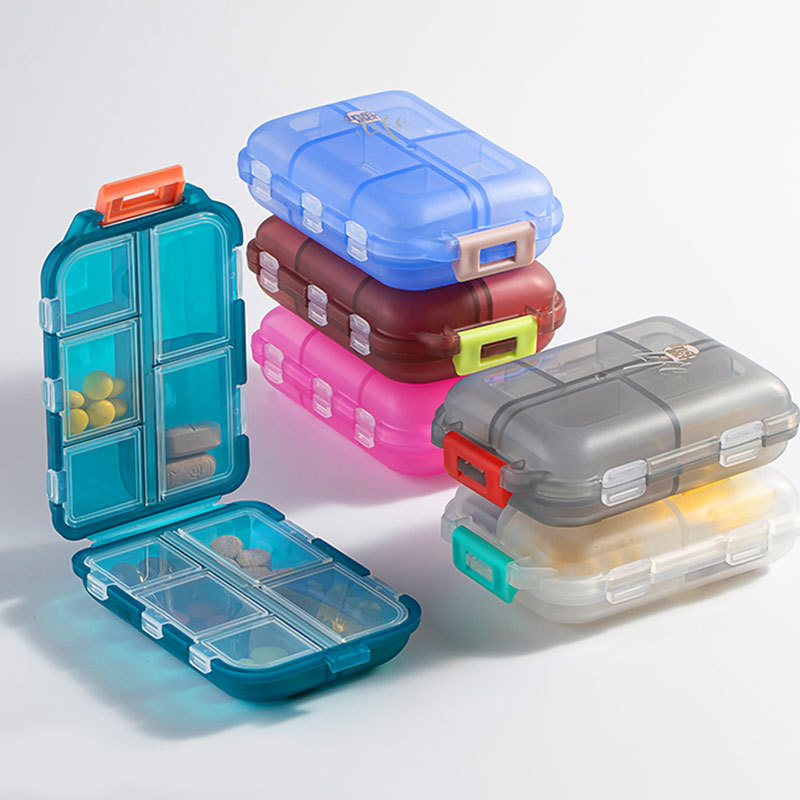 Double-Layer 10-Compartment Portable Pill Organizer