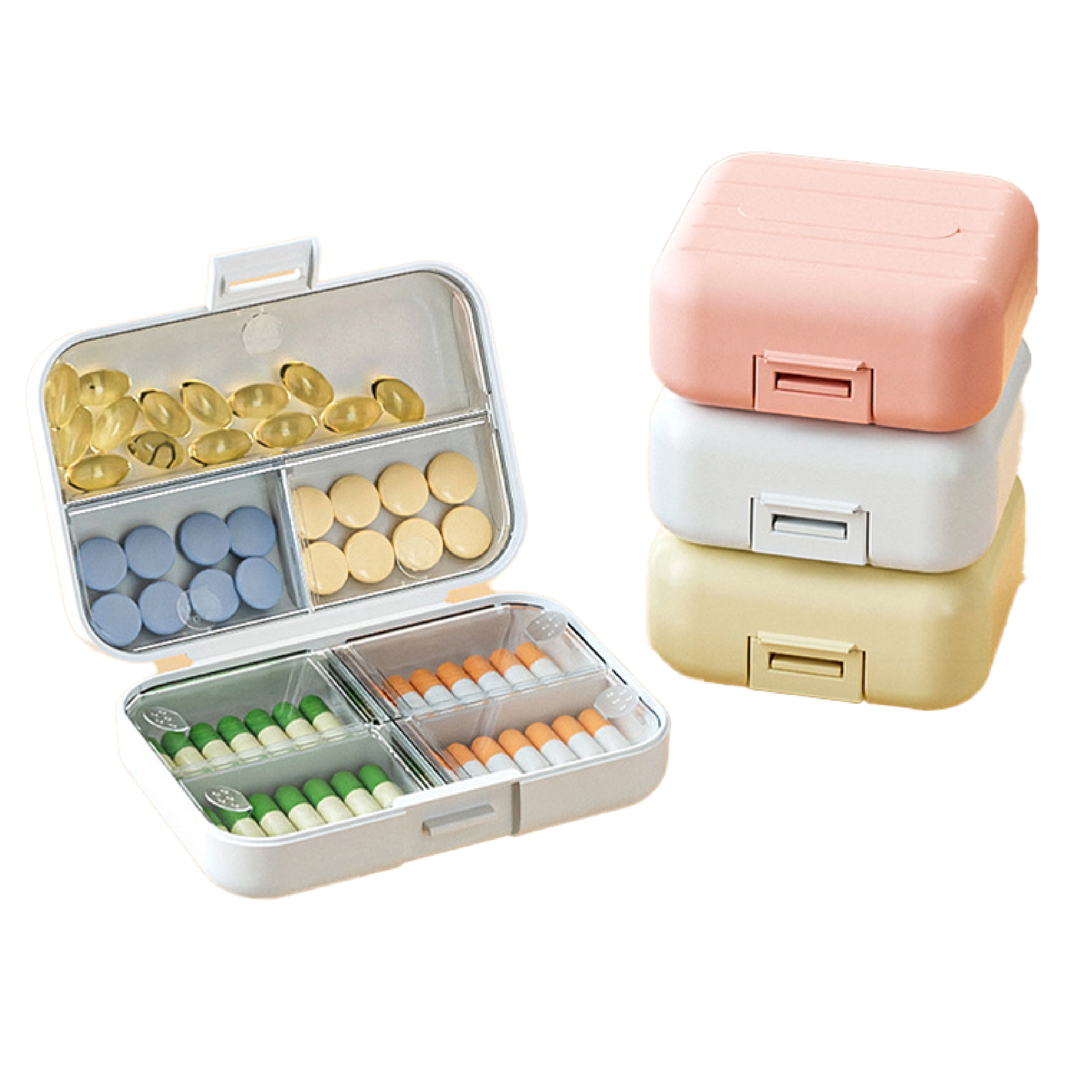 Portable Pill Organizer Box with Compartments forEasy Storag