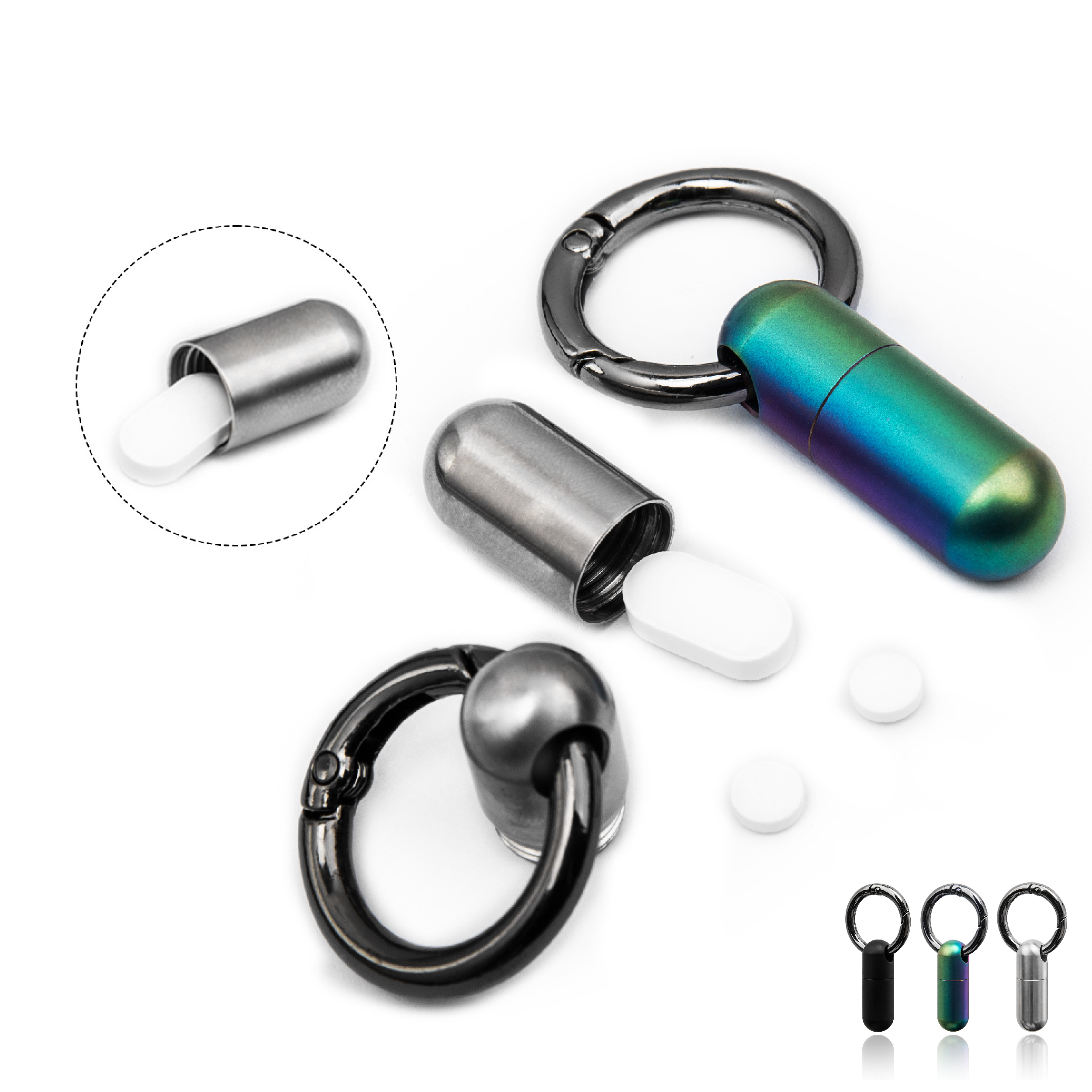 Mini Keychain Pill Container – Waterproof Metal Storage Case