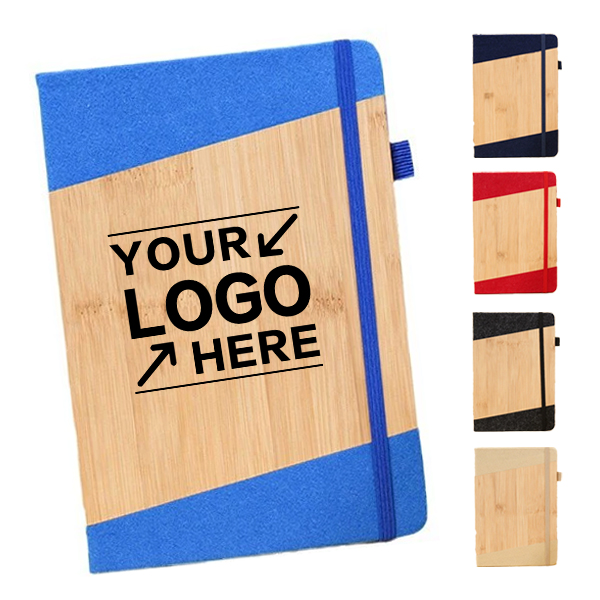 Custom Eco Bamboo Cover Notebook with Elastic for Promo