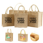 Custom Eco Jute Shopping Tote Natural Reusable Market Bags