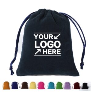 Custom Velvet Drawstring Gift Bag with Logo Printing