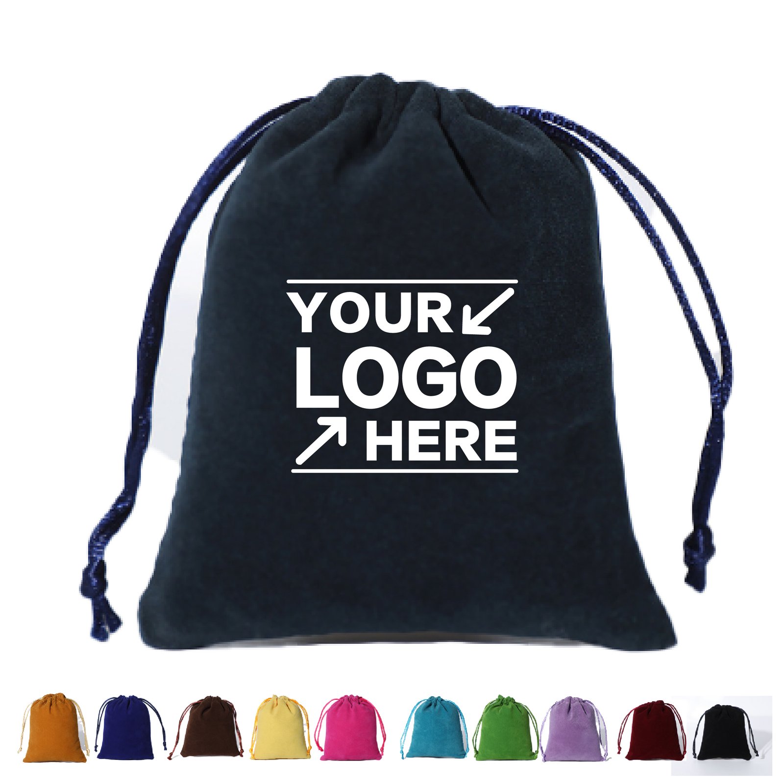 Custom Velvet Drawstring Gift Bag with Logo Printing