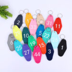 Retro Motel Style Keychain With Custom Business Logo Design