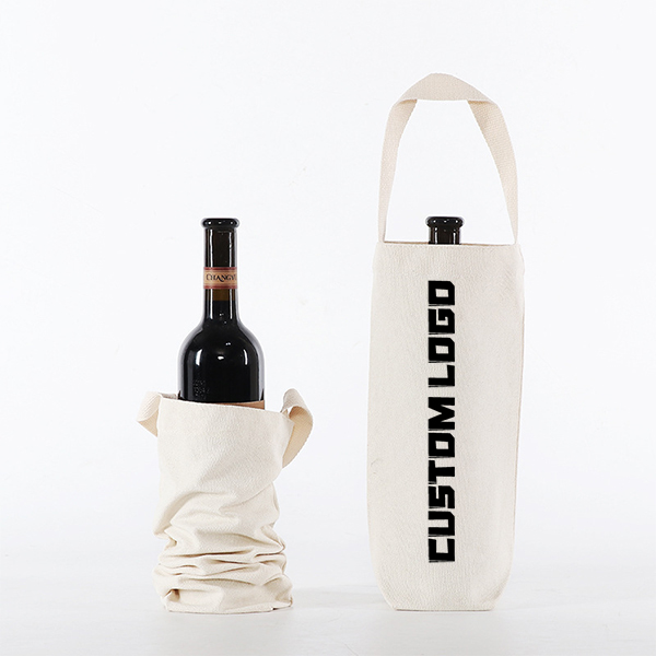 Canvas Wine Tote Bag – Single Bottle Carrier Gift
