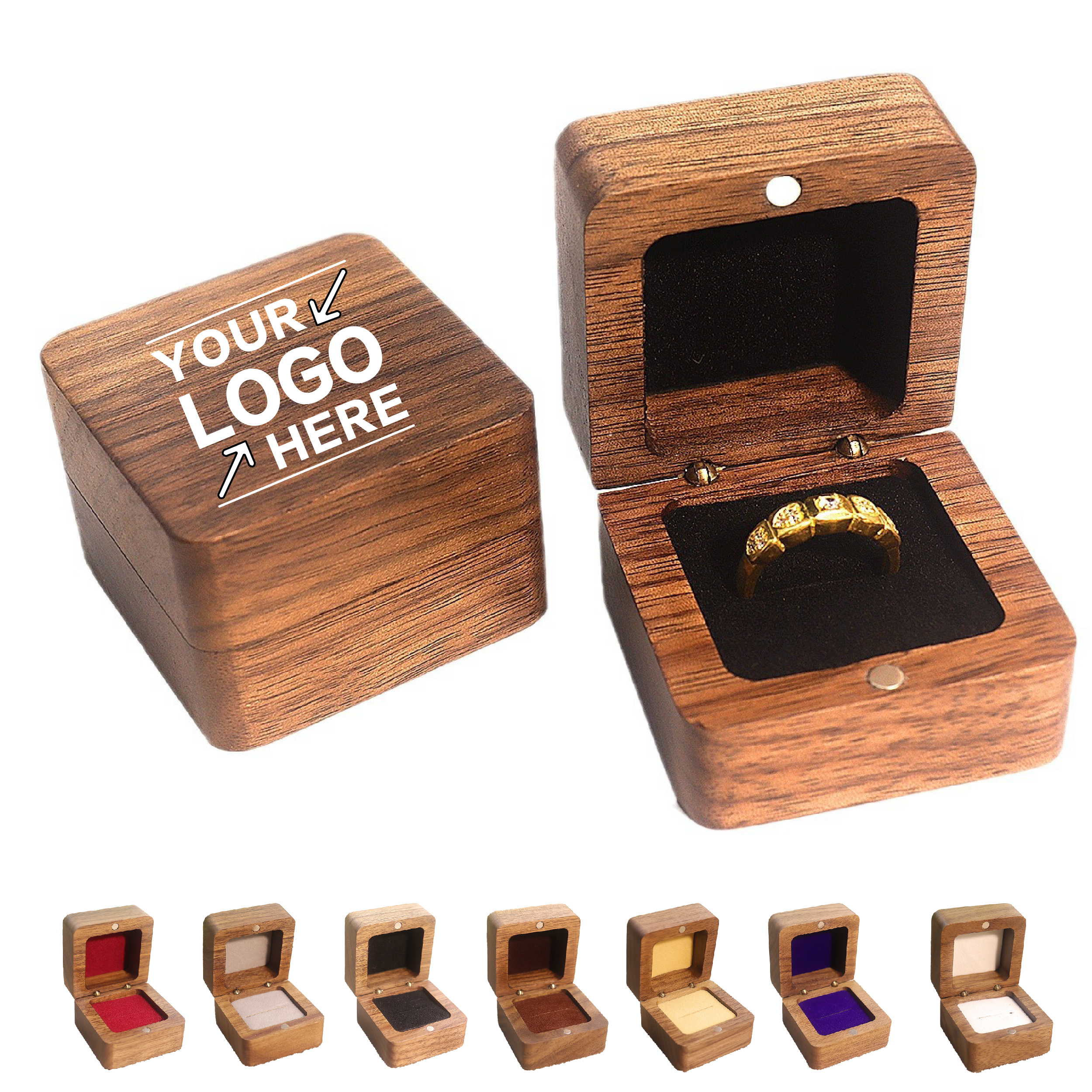 Elegant Wooden Ring Box for Engagement & Wedding Proposal