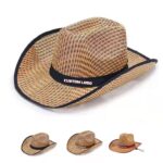 Curved Brim Straw Cowboy Hat – Western Ranch Style