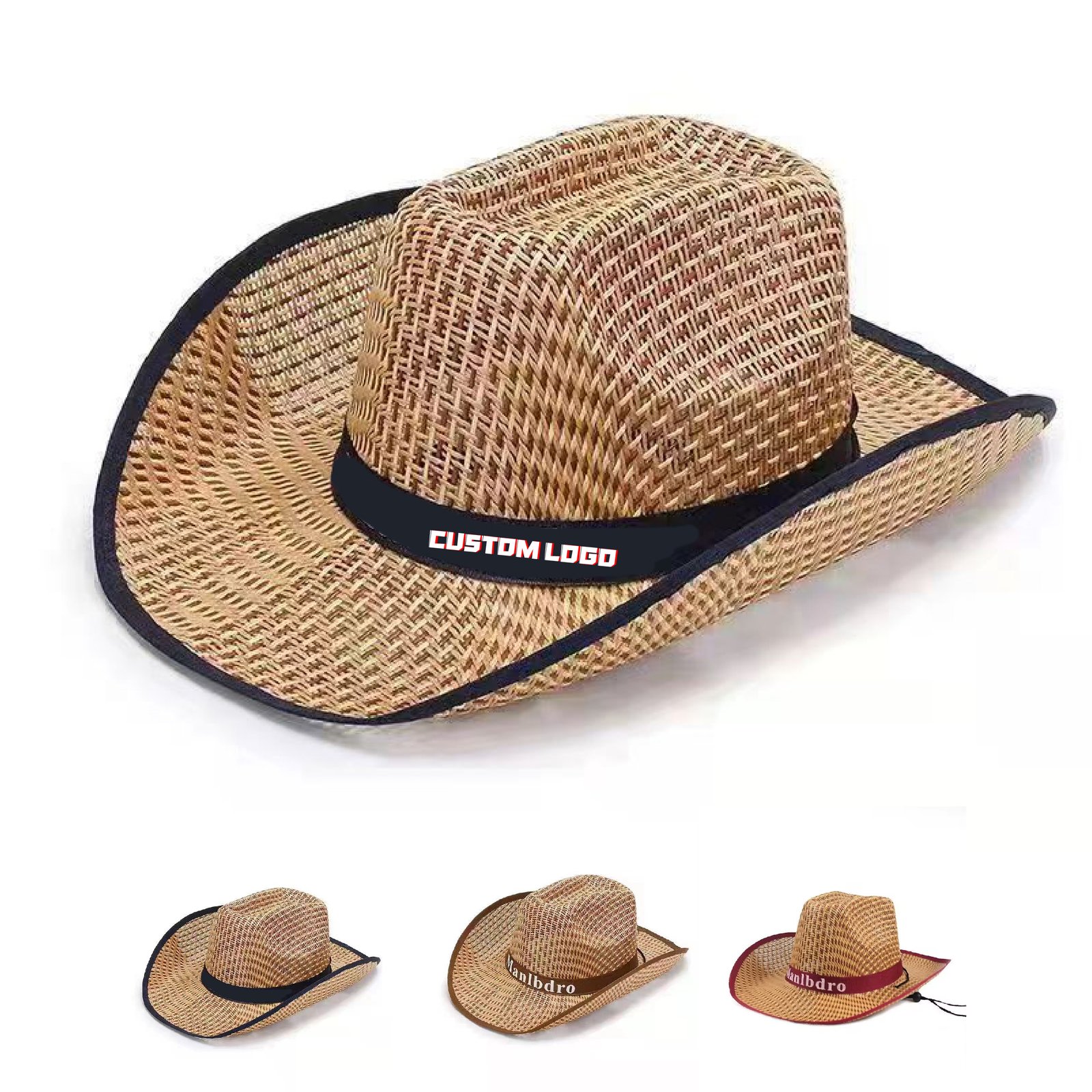 Curved Brim Straw Cowboy Hat – Western Ranch Style