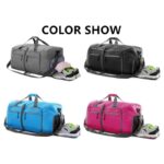 Large Waterproof Travel Duffel Bag with Shoe Compartment