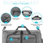 Large Waterproof Travel Duffel Bag with Shoe Compartment