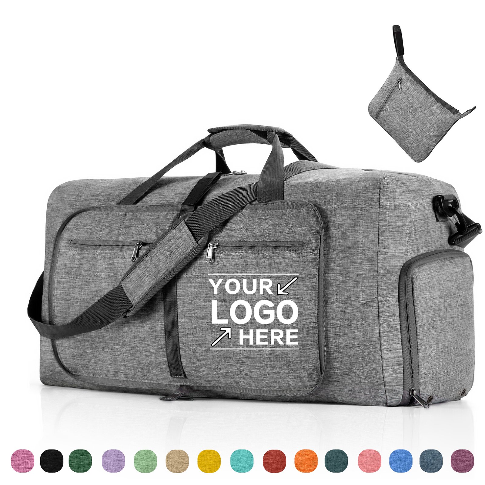 Large Waterproof Travel Duffel Bag with Shoe Compartment