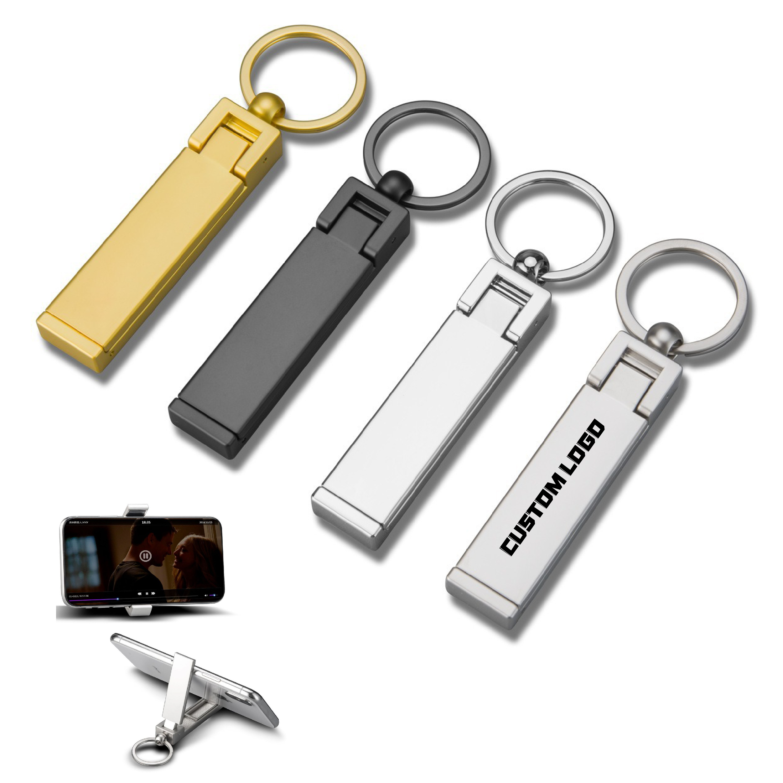 Foldable Phone Stand Keychain – Aluminum Pocket Holder