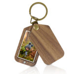 Personalized Wooden Photo Keychain with Flip Cover
