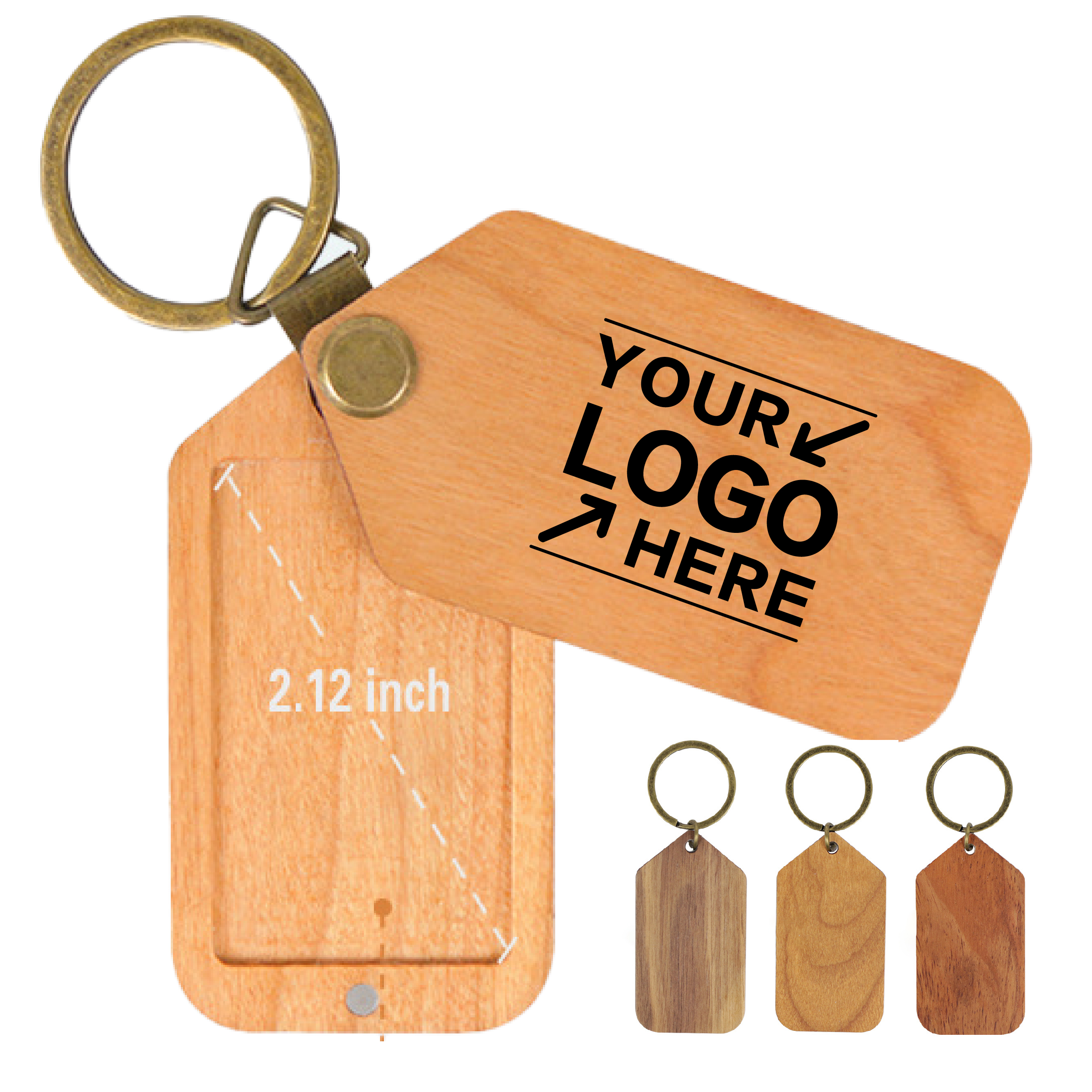 Personalized Wooden Photo Keychain with Flip Cover