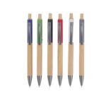 Eco-Friendly Bamboo Pens with Colored Clips for Writing