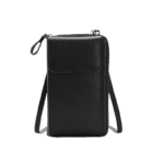 Shoulder Crossbody PU Leather Zipper Wallet for Cards Cash