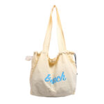 Large Shoulder Bag with Drawstring – Casual Canvas Tote