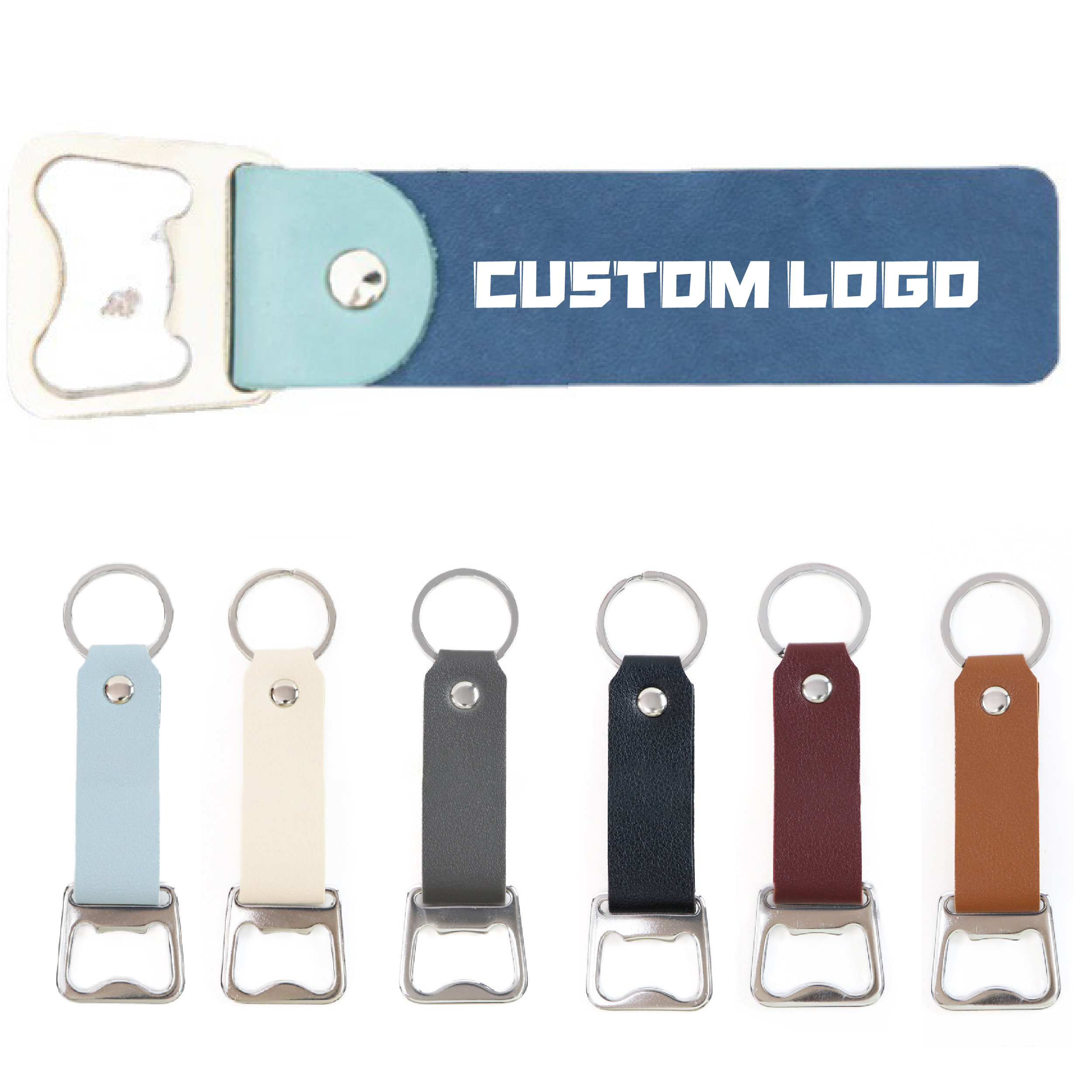 Personalized Leather Bottle Opener Keychain – Custom
