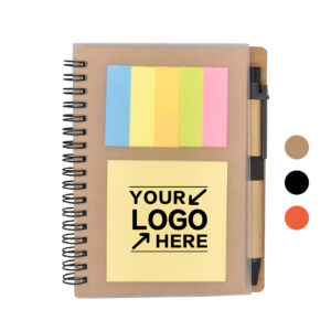 Office Spiral Notebook Set With Sticky Notes Pen Holder