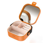 Portable Mini Travel Jewelry Organizer Box with Mirror