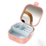 Portable Mini Travel Jewelry Organizer Box with Mirror