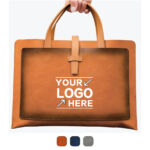 A4 Large Capacity Handheld Leather Document Bag with Handles